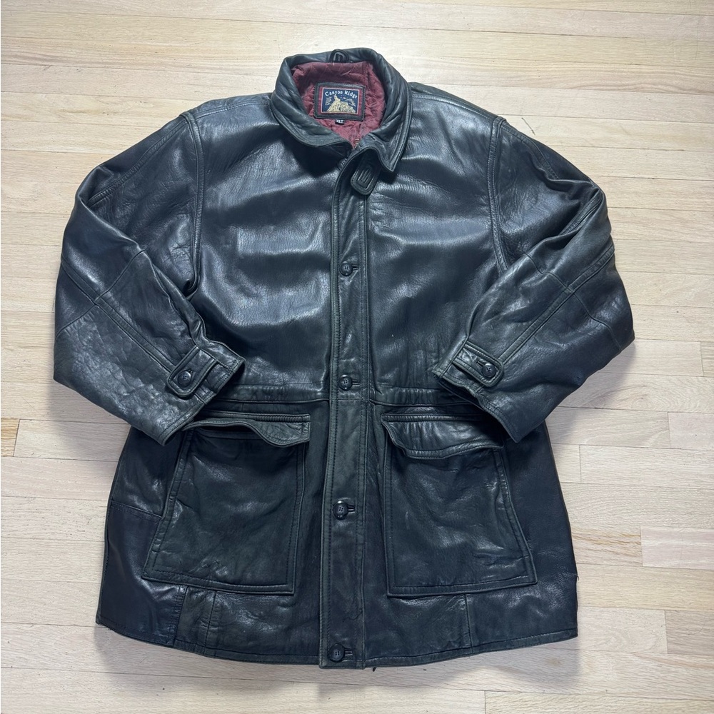 Canyon Ridge Black Leather Jacket Men’s size XLT